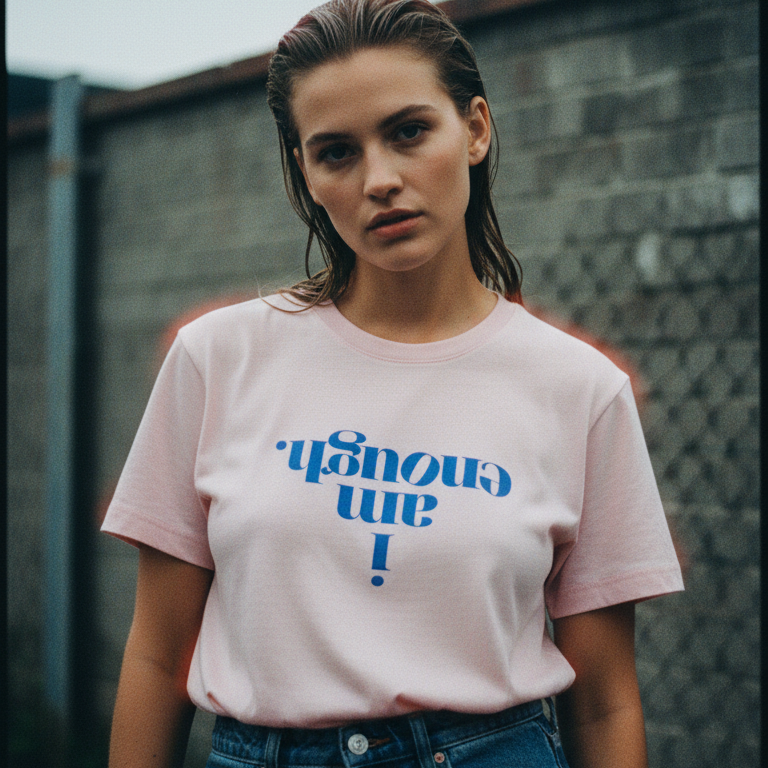 Girls Organic T-Shirt SOFT PINK — I AM ENOUGH | YOU ARE ENOUGH