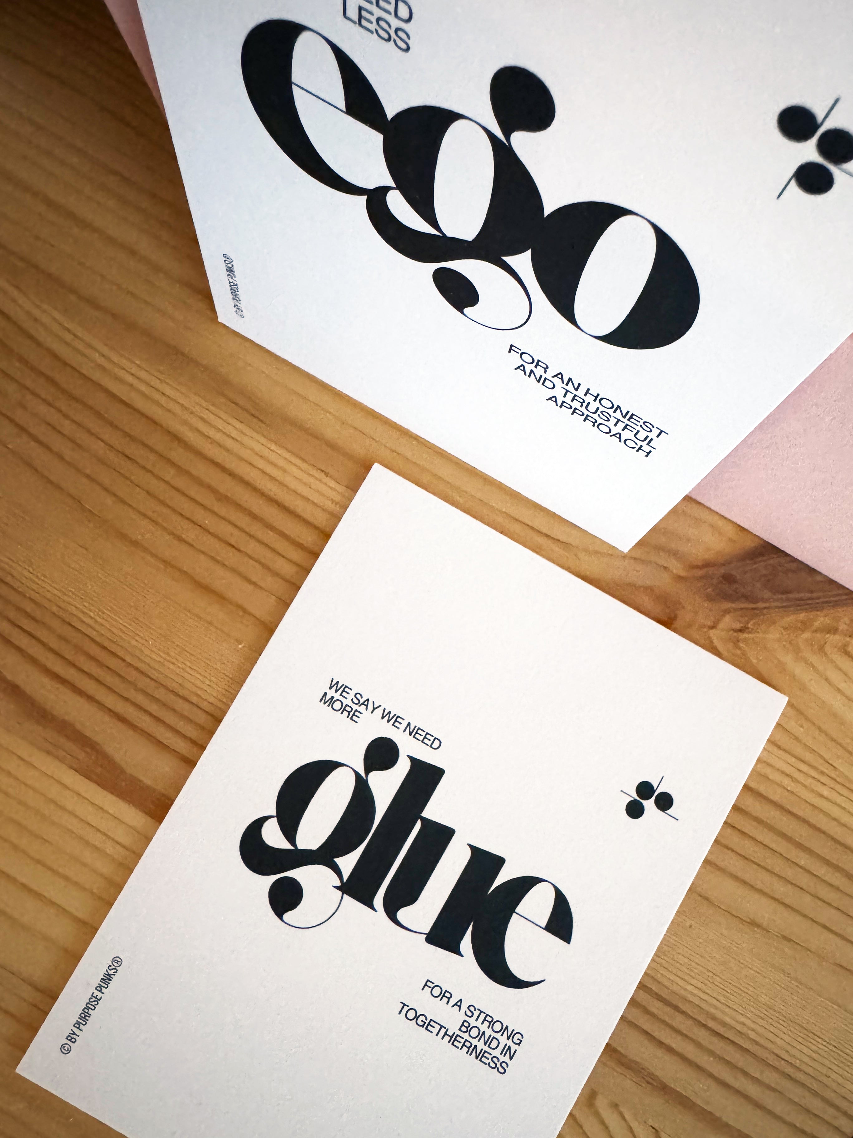 POSTCARDs the GLUE | the EGO | SET of 2