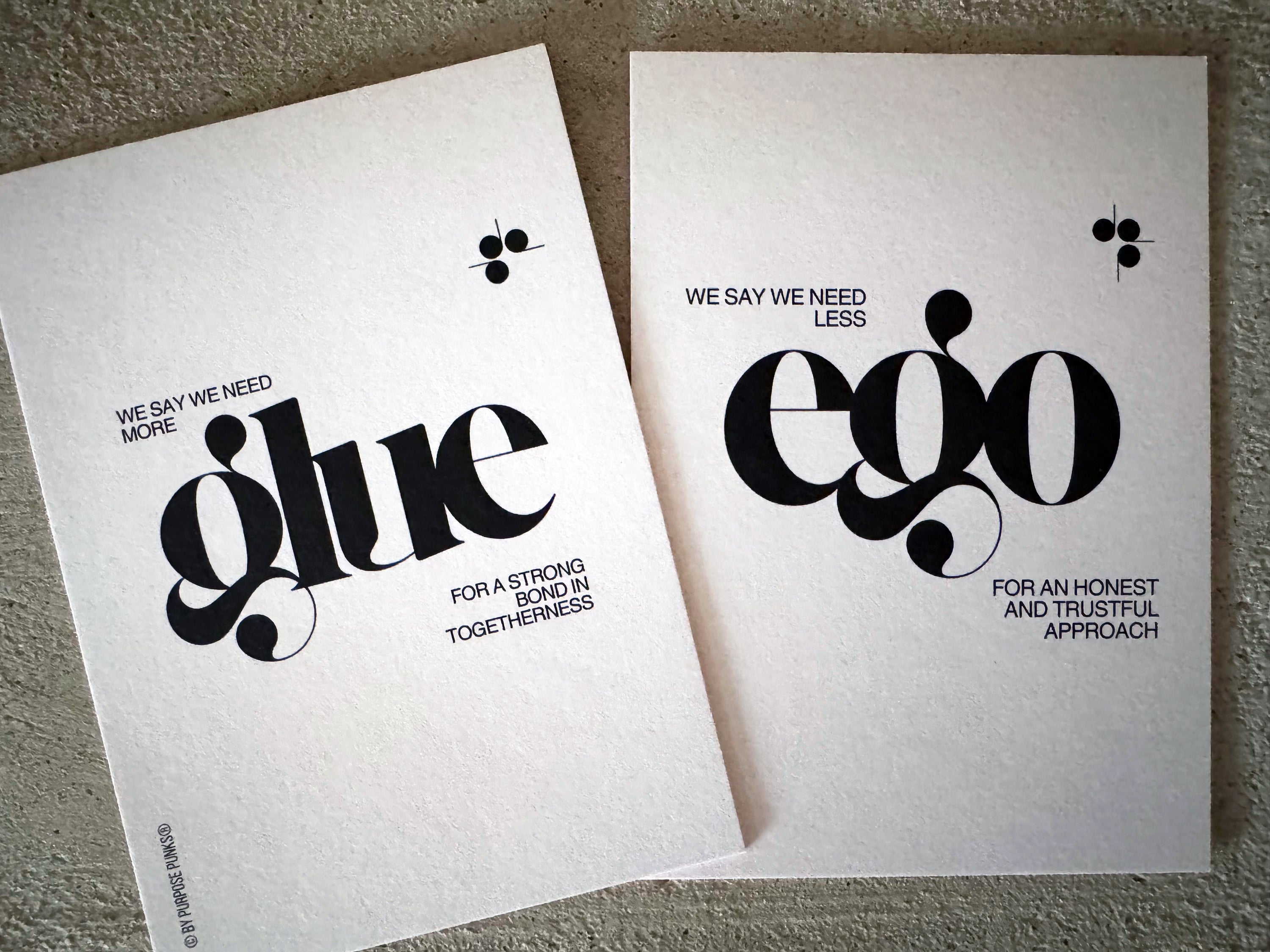 POSTCARDs the GLUE | the EGO | SET of 2