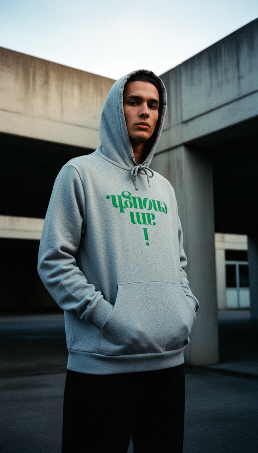 Men Organic Hoodie — I AM ENOUGH | YOU ARE ENOUGH